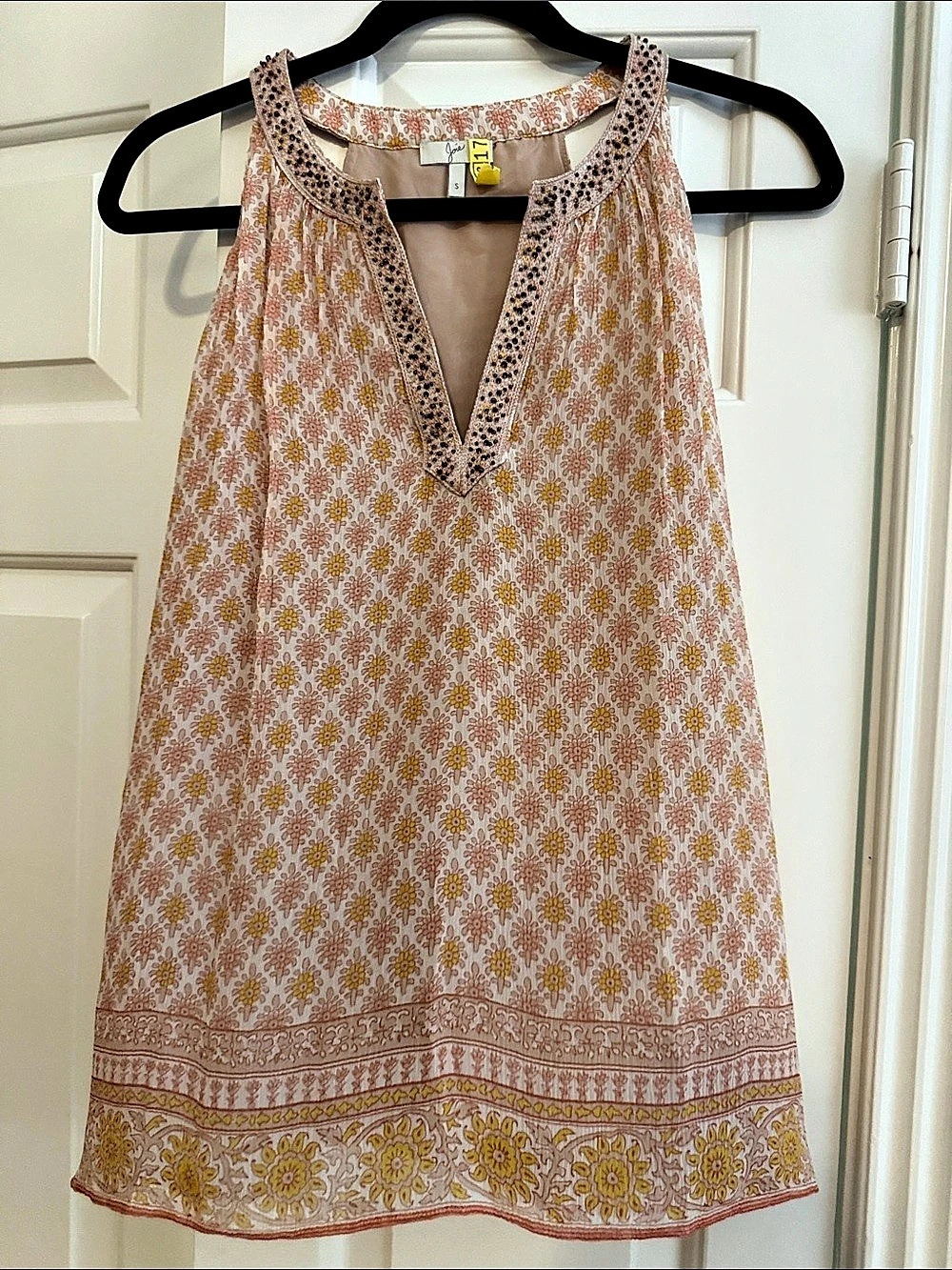 Joie Floral Mini Dress in Pink & Yellow Size Small Like New